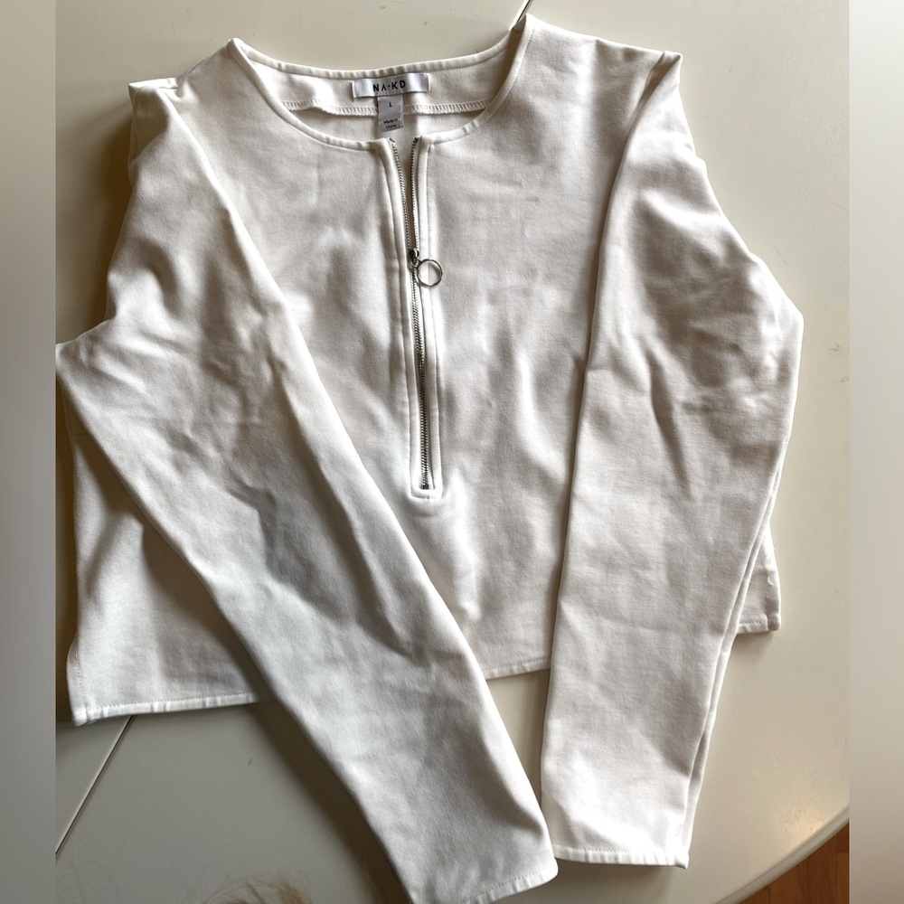 Cropped Shirt with Zipper